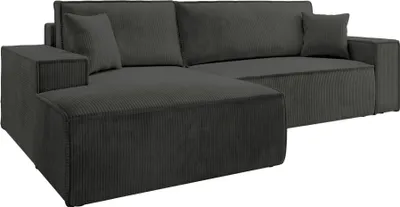 Produktbild von Selsey Farese - Ecksofa mit Schlaffunktion, Cordbezug, dunkelgrau, linksseitig