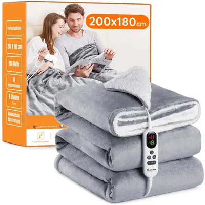 Zdjęcie produktu dla Koc elektryczny - 200 x 180 cm - Szary