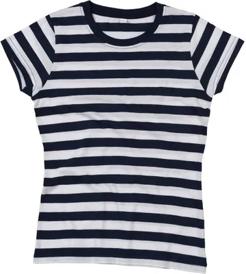 Produktbild von Mantis M110S | Damen T-Shirt modisch gestreift - Farbe: Navy/White - Größe: S