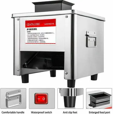 Produktbild von Elektrische Fleischschneider Maschine Automatisch Fleischkutter Edelstahl 3.5mm Allesschneider Kommerzieller für Restaurant Hause