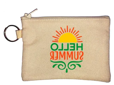 Produktbild von Minimalistischer Sonnenlogo Schlüsselanhänger Münzbörse Beige