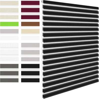 Produktbild von ECD Nemecko Dvojitá roleta Klemmfix bez vŕtania, 55x150 cm čierna, priesvitná a zatemňujúca, duo roleta na okno/dvere, polyesterová okenná roleta