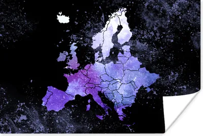 Produktbild von MuchoWow® Poster Karte - Europa - Sternenhimmel 60x40 cm - Schlafzimmerdekoration