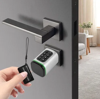 Obrázek produktu pro Elektronický zámek dveří – přístup bez klíčů – 4 způsoby odemykání – vodotěsný (IP53) – kompatibilní s evropskými cylindrickými vložkami