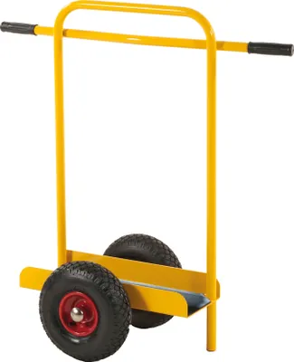 Produktbild von Kongamek Plattenwagen pulverbeschichtet in gelb 800x380x900mm Luftbereifung