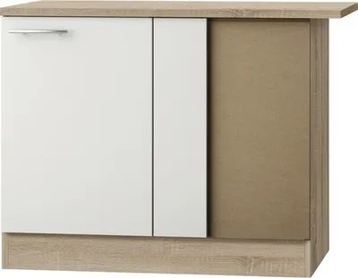 Produktbild von Optifit Eckunterschrank Dakar286 BxTxH 100 x 60 x 84,8 cm weiß glänzend zerlegt Anschlag reversibel KUDK UEL106-9+