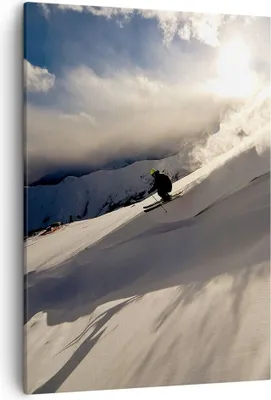 Produktbild von Bild auf Leinwand - Leinwandbild - Einteilig - Berge Ski Winter - 50x70cm - Wand Bild - Wanddeko - Wandbilder - Leinwanddruck - Kunstdruck - Wanddekoration - Leinwand bilder - Wandbild - PA50x70-0511
