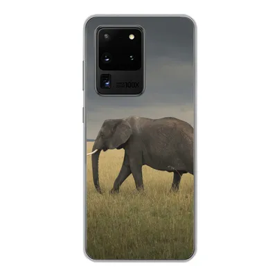 Produktbild von MuchoWow® Handyhülle Schutzhülle Hülle für Samsung Galaxy S20 Ultra Elefant - Savanne - Tiere - Natur Silikon Softcase Handy Hülle - Karteninhaber