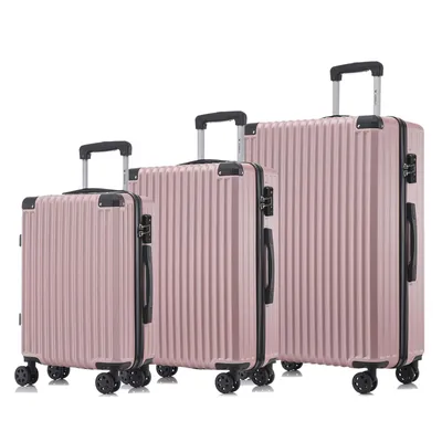 Produktbild von yonsly Premium Reisekoffer TSA-Schloss,YKK-Reißverschluss Hartschalen-Koffer Kabinenkoffer Rollkoffer Suitcase Handgepäck (Roségold, M-L-XL-Set)