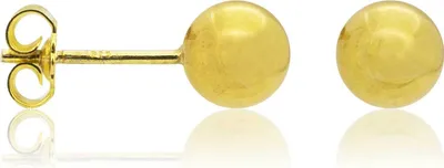 Produktbild von 925 Sterling Silber Ohrstecker gelbvergoldet mit Kugel 6mm