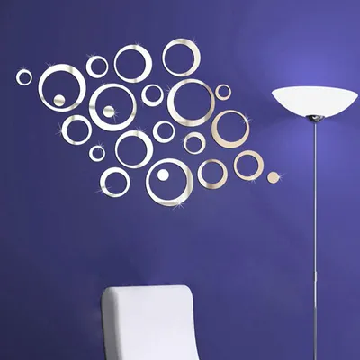 Produktbild von Spiegelaufkleber – Ringdesigns – Selbstklebende Aufkleber mit Spiegeleffekt