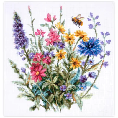 Productafbeelding van Magic Needle Kreuzstich Stickpackung "Sommerfarben", Zählmuster, 26x26cm