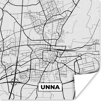 Produktbild von MuchoWow® Poster Deutschland - Stadtplan - Unna - Karte 50x50 cm - Wohnzimmerdekoration
