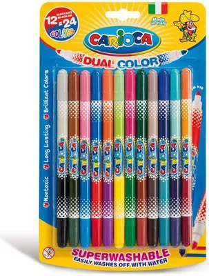 Image de Carioca Bi-Color stylo-feutre Moyen Multicolore 12 pièce(s)
