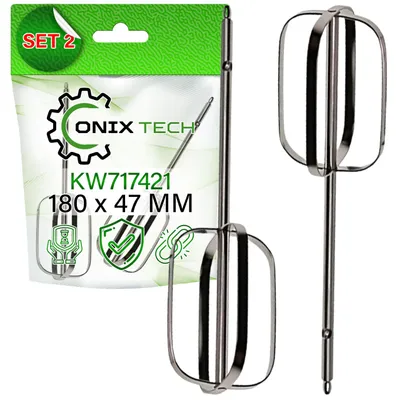 Rührbesen für Handmixer, 2 Stück, Edelstahl, 180 mm, KW717421