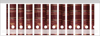 Produktbild von Wallario Ordnerrücken Sticker, selbstklebend für breite Ordner, 12 Stück, Motiv Alte Bücher mit rotem Ledereinband