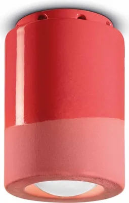 Produktbild von Spot Leuchte Decke Keramik D: 8,5 cm Aufputz Koralle E14 rund Retro Design Keramikleuchte