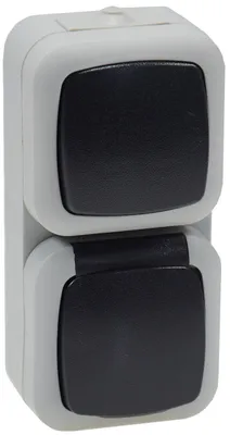 Image de ChiliTec Interrupteur/prise combiné(e) pour locaux humides,IP44 250V AC/ 10/16A, gris, AP vertical