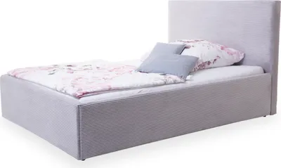 Zdjęcie produktu dla Łóżko tapicerowane HARPER SANDAKAN LF 140x200 cm srebrne łóżko podwójne