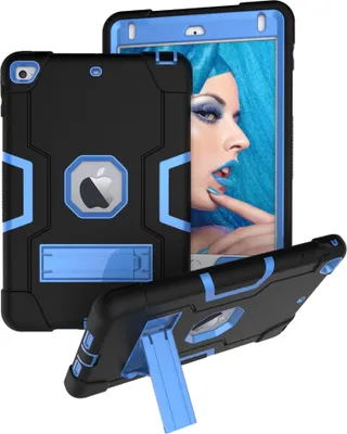 Immagine prodotto di Custodia per iPad Mini 5th/4th Gen 7.9", Custodia protettiva ibrida a tre strati resistente agli urti con supporto nero blu