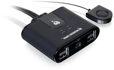 Obrázok produktu pre Sieťový prepínač pre počítače – sieťový prepínač so 4 portmi USB – 77 mm – čierny