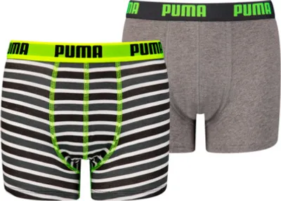 Produktbild von PUMA BOYS BASIC BOXER PRINTED STRIPE 2P fluo yellow / grey 146-152