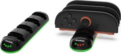Produktbild von Für Nintendo Switch 2 Controller Griff 4-in-1 Ladestation LED Schwarz