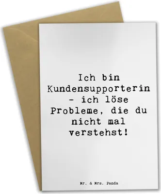 Produktbild von Mr. & Mrs. Panda babykarte Spruch Kundensupporterin Heldin - Weiß - Geschenk, Berufsgestaltung, einladungskarten, Grußkarte, Kommunikation, hochzeitskarten, Kundenservice