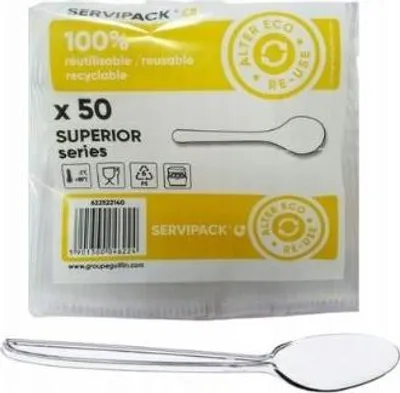 Obrázek produktu pro Plastová Lžička Transparentní Superior 50Ks.