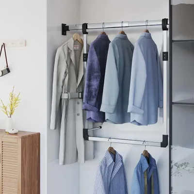 Obrázok produktu pre Výsuvná vešiaková tyč z hliníka, dĺžka 60-110 cm