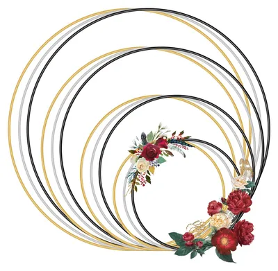 12 Metallringe 5-20 cm für DIY, Makramee, Traumfänger