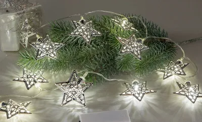 Produktbild von formano, LED - Lichterkette, 10 Sterne aus Metall, 120 cm