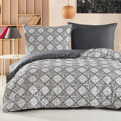 Produktbild von Buymax® Bettwäsche Bettbezug 200x200 cm, Kopfkissenbezug 80x80 cm 3 teilig Deckenbezug Set aus 100% Baumwolle Renforce mit Reissverschluss