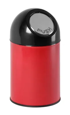Produktbild von Abfallbehälter Kunststoff mit Pushdeckel 30 Liter rot, schwarz (31034260)