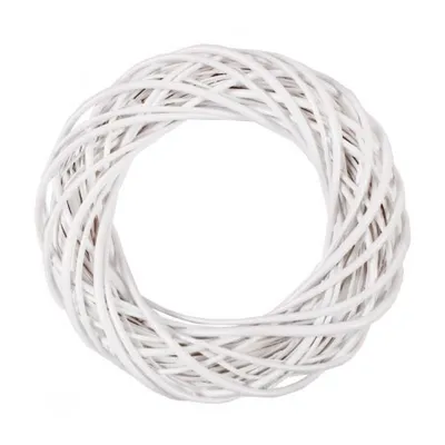 Obrázok produktu pre Biely prútený veniec 20 cm