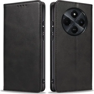 Produktbild von Handyhülle für Xiaomi Redmi 14C Kunstleder Flip Cover Hülle Handytasche Case Kartenfach Farbe: Schwarz