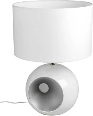 Produktbild von Tischlampe, Leuchte KUGEL H. 57cm D. 35cm weiß silber Keramik Formano WA