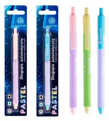 Produktbild von ASTRAPEN PASTEL, Kugelschreiber 0,6mm, blau, Blister, Farbmischung, 201022027