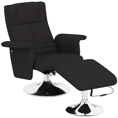 Produktbild von HOMCOM Massagesessel mit Fußhocker, Relaxsessel mit Liegefunktion, Schwarz
