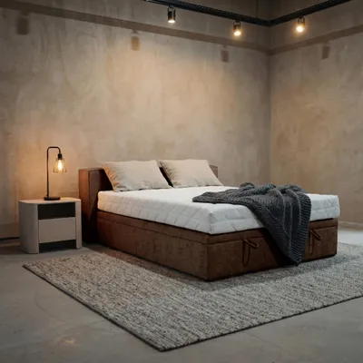 Produktbild von TRADA Polsterbett 200x200 Luca mit Stauraum und Matrtaze Modern Design Braun