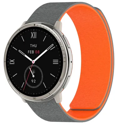 Produktbild von Für Amazfit Active 2 / Active 2 Square Design Silikon Soft Magnetisches Armband Grau / Orange