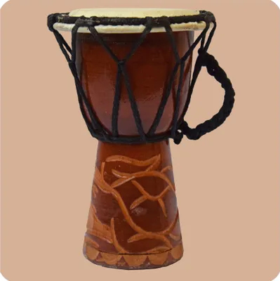 Obrázek produktu pro Djembe | vyřezávané 15 cm | Bongo Africký buben propracované řezbářství
