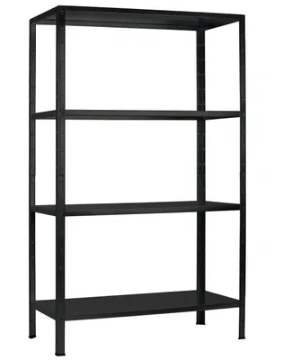 Produktbild von SCHULTE Regalwelt Steckregal mit 4 PowerMAX Fachböden, 65 kg Tragkraft, 180x60x40 cm (HxBxT), schwarz-struktur