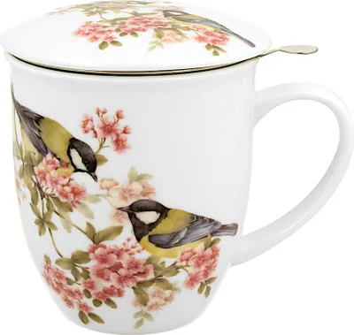 Produktbild von DUO World of Birds 400 ml Becher mit Teesieb THE GREAT TIT New Bone China Porzellan