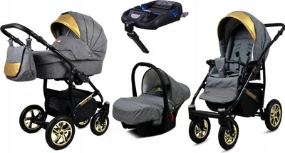 Image de BabyLux® Gold Lux | 4-in-1 Set | Flaxen | Combination Stroller | Stroller Set | Isofix-B