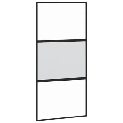 Zdjęcie produktu dla vidaXL Drzwi przesuwne czarne 102,5x205 cm szkło hartowane i aluminium
