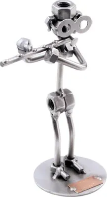Produktbild von Metallfigur Querflötist handgefertigt aus Stahl und Kupfer
