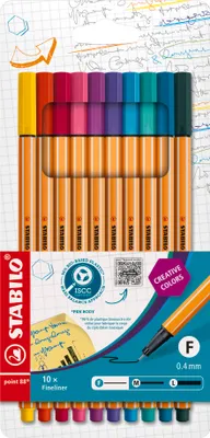Produktbild von STABILO Fineliner point 88 10er Kartonetui - Sondersortierung