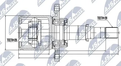 Produktbild von NTY Gelenksatz Antriebswelle Vorne Rechts für NISSAN Qashqai / Qashqai +2 I (J10, NJ10) NPW-NS-045