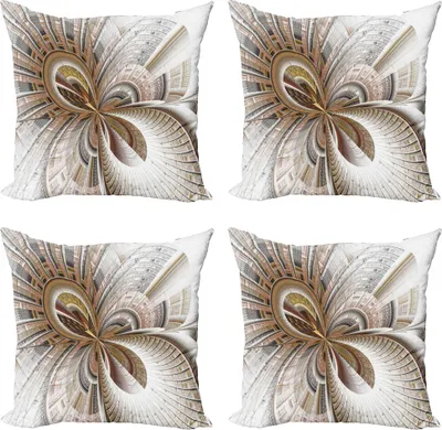 Produktbild von ABAKUHAUS Steampunk Kissenbezug Set (4 Stück), Abstrakte Fraktal-Kunst, Moderner Doppelseitiger Digitaldruck, 45 cm x 45 cm, Mehrfarbig